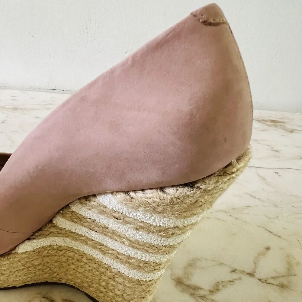 SCHUTZ Gabrielle Pink Wedge Platform Open Toe Pump - US 7
